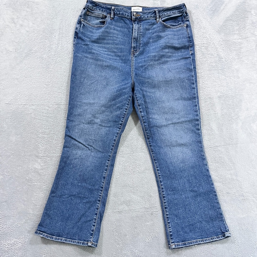 Frame Le Crop Mini Boot Jeans Women's 34 Light Wash‎ Denim READ